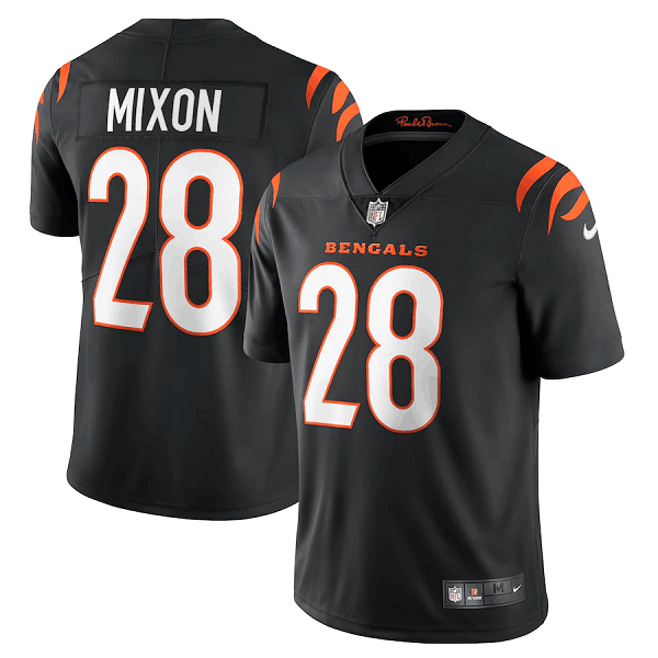 Men's Cincinnati Bengals #28 Joe Mixon 2021 New Black Vapor Untouchable Limited Stitched Jersey